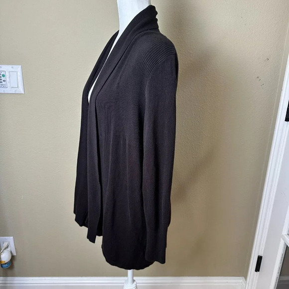 OLIVIA SKY Brown Ribbed Open Knit Cardigan size medium - Picture 4 of 9
